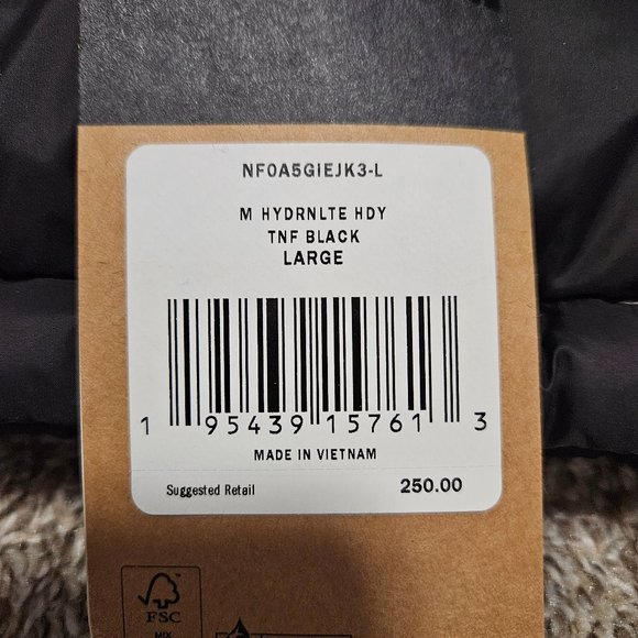 North Face Hydrenalite Down Jacket, 600 fill, Black, Men's, Large - Picture 8 of 12